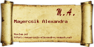 Mayercsik Alexandra névjegykártya